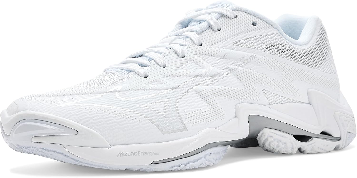 Mizuno Tênis unissex adulto Wave Lightning Elite, Branco/Prata
